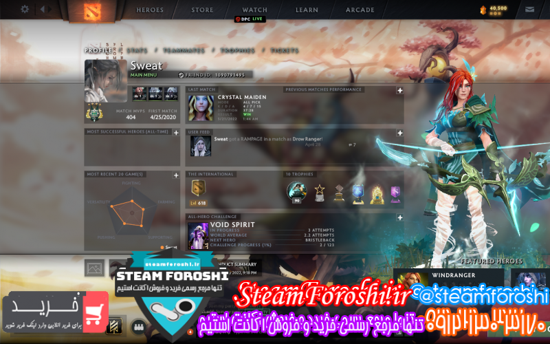 فروش اکانت دوتا 2 کد 11499