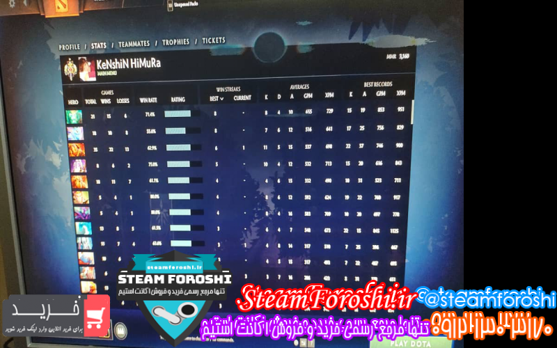 فروش اکانت دوتا ۲ کد ۱۱۴۳۵