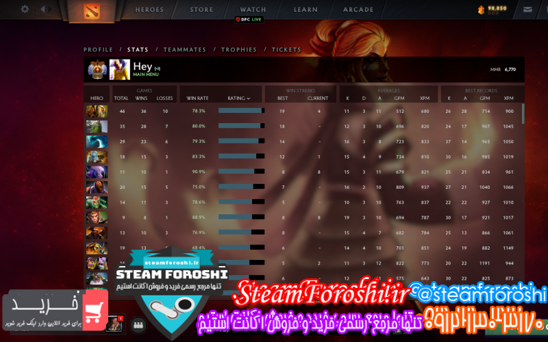 فروش اکانت دوتا ۲ کد ۱۱۴۳۷