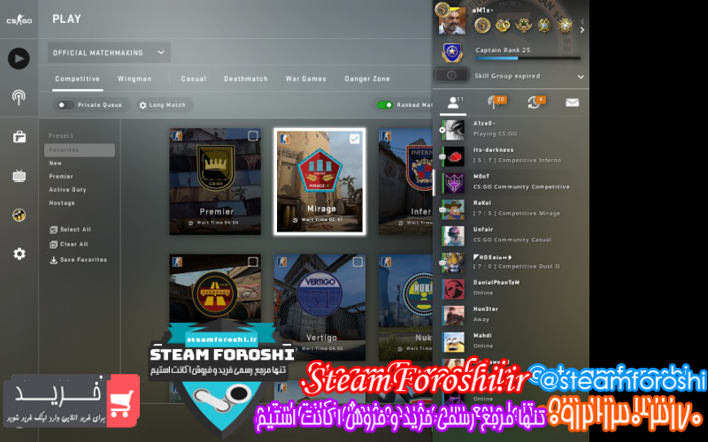 فروش اکانت استیم کد 11481