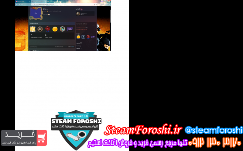 فروش اکانت استیم کد ۱۱۵۶۱