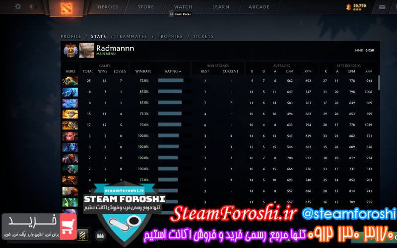 فروش اکانت دوتا ۲ کد ۱۱۶۰۹