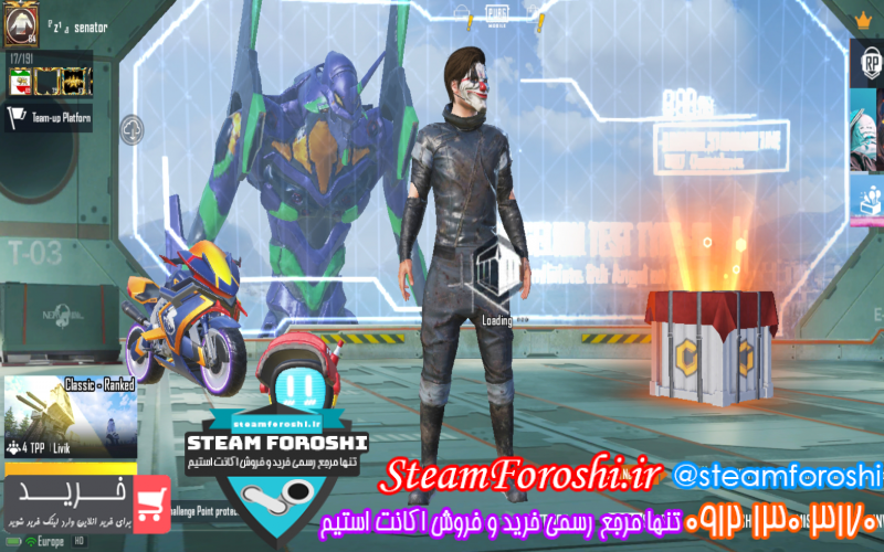 فروش اکانت پابجی کد ۱۱۶۲۲