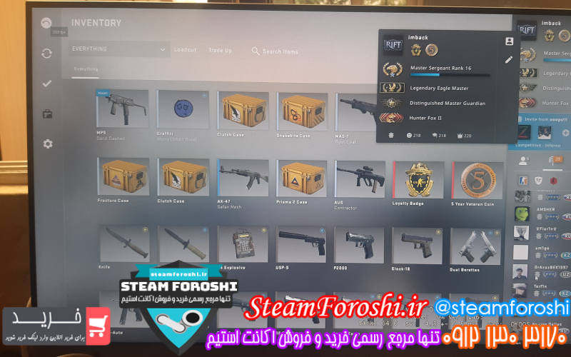 فروش اکانت cs go کد ۱۱۵۶۶