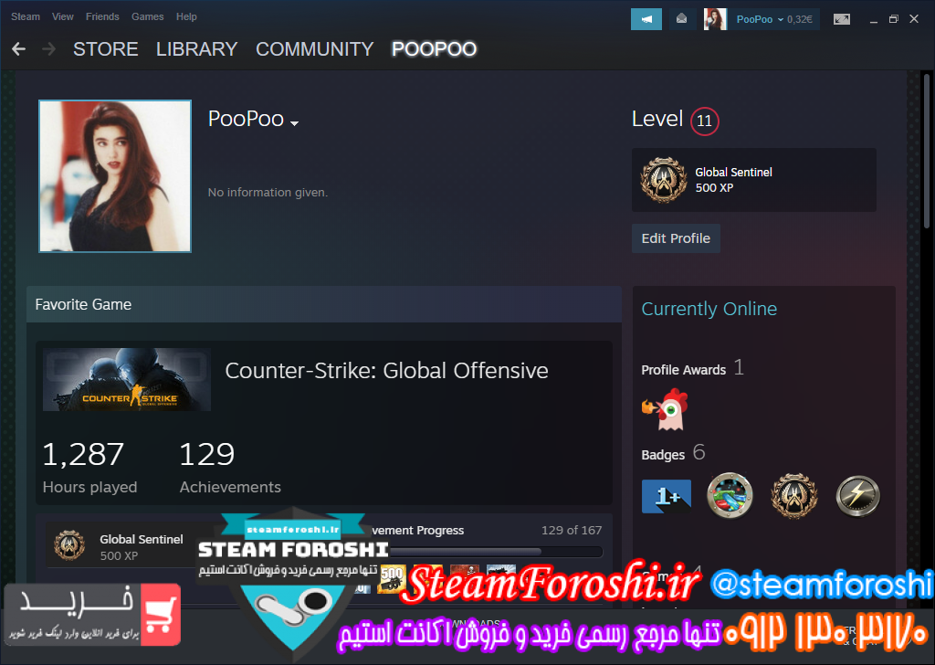 فروش اکانت cs go کد ۱۱۶۳۸