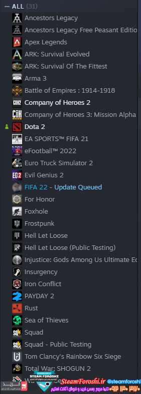 فروش اکانت استیم کد ۱۱۸۰۱