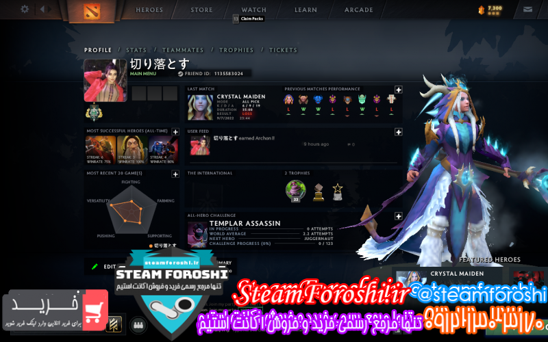 فروش اکانت دوتا ۲ کد ۱۱۷۲۴