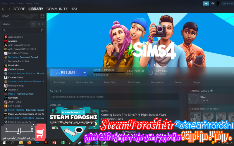 فروش اکانت استیم کد ۱۱۷۳۶