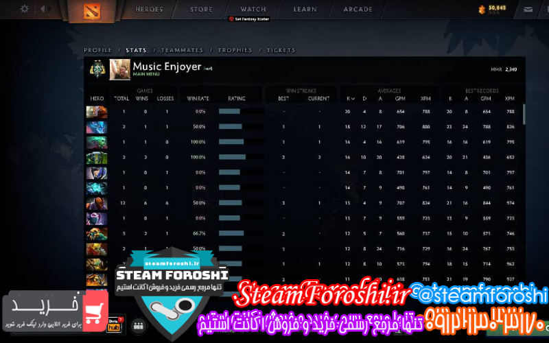 فروش اکانت دوتا ۲ کد ۱۱۶۸۹