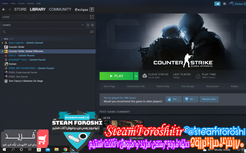 فروش اکانت استیم کد ۱۱۷۶۰