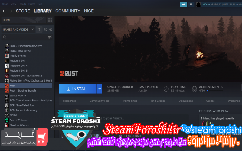 فروش اکانت استیم کد ۱۱۷۶۷