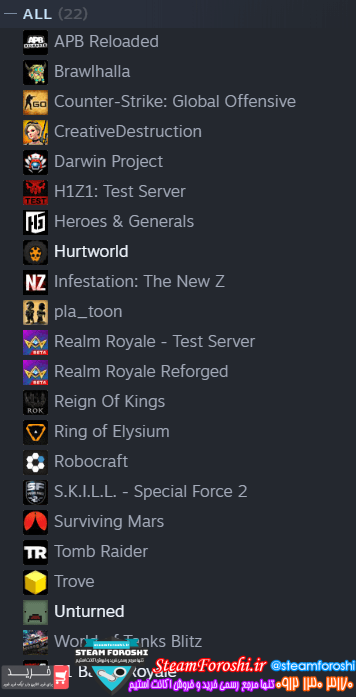 فروش اکانت استیم کد 11927