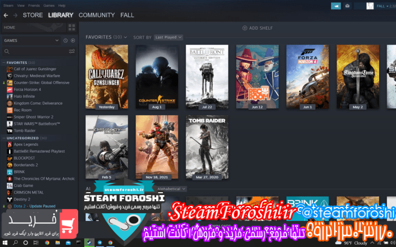 فروش اکانت استیم کد 11825