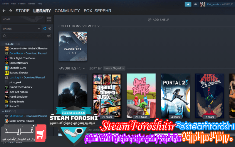 فروش اکانت استیم کد 11879