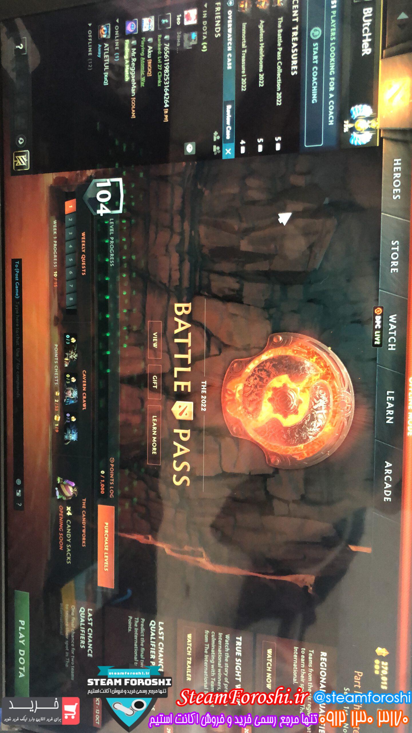 فروش اکانت دوتا 2 کد 11953