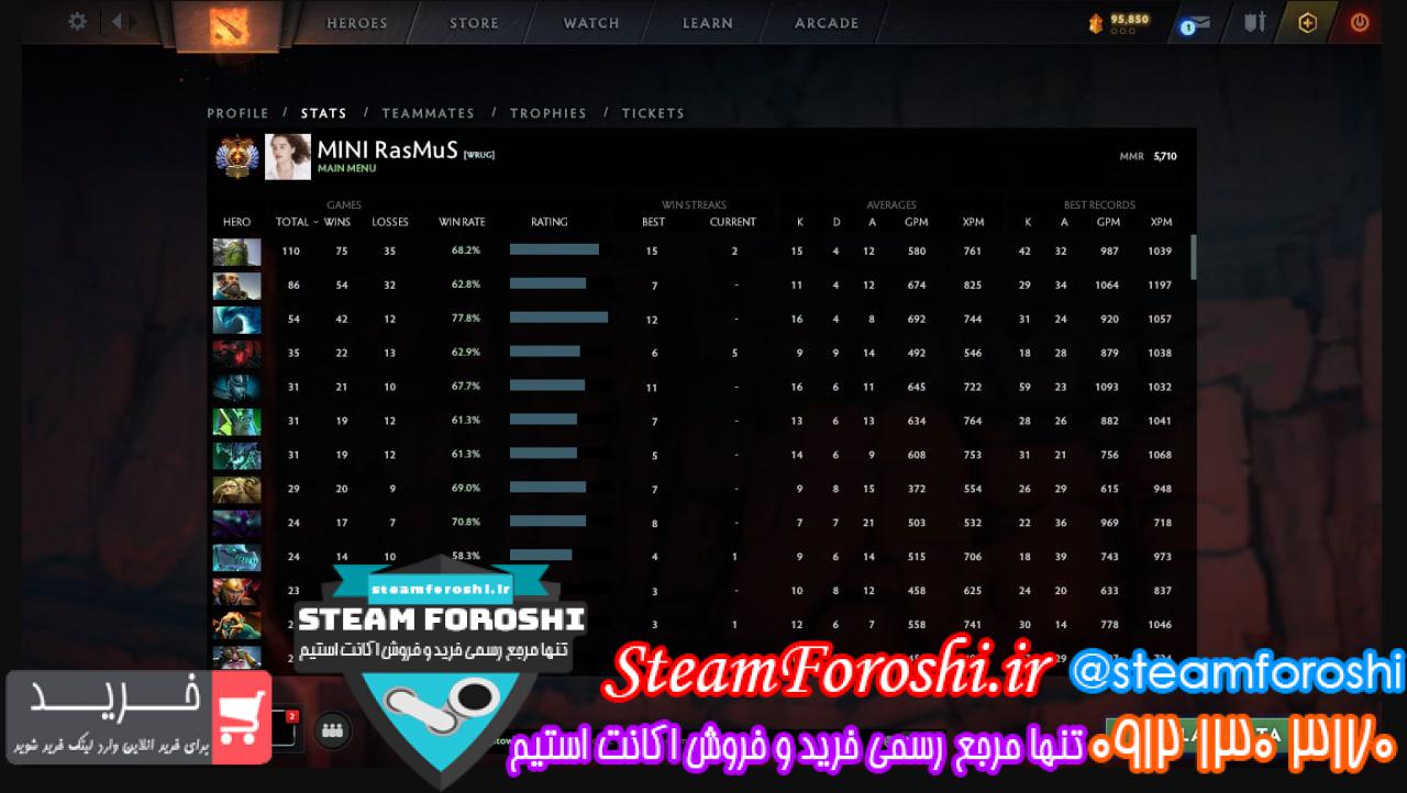 فروش اکانت دوتا 2 کد 11996