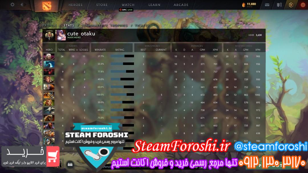 فروش اکانت دوتا 2 کد 12006