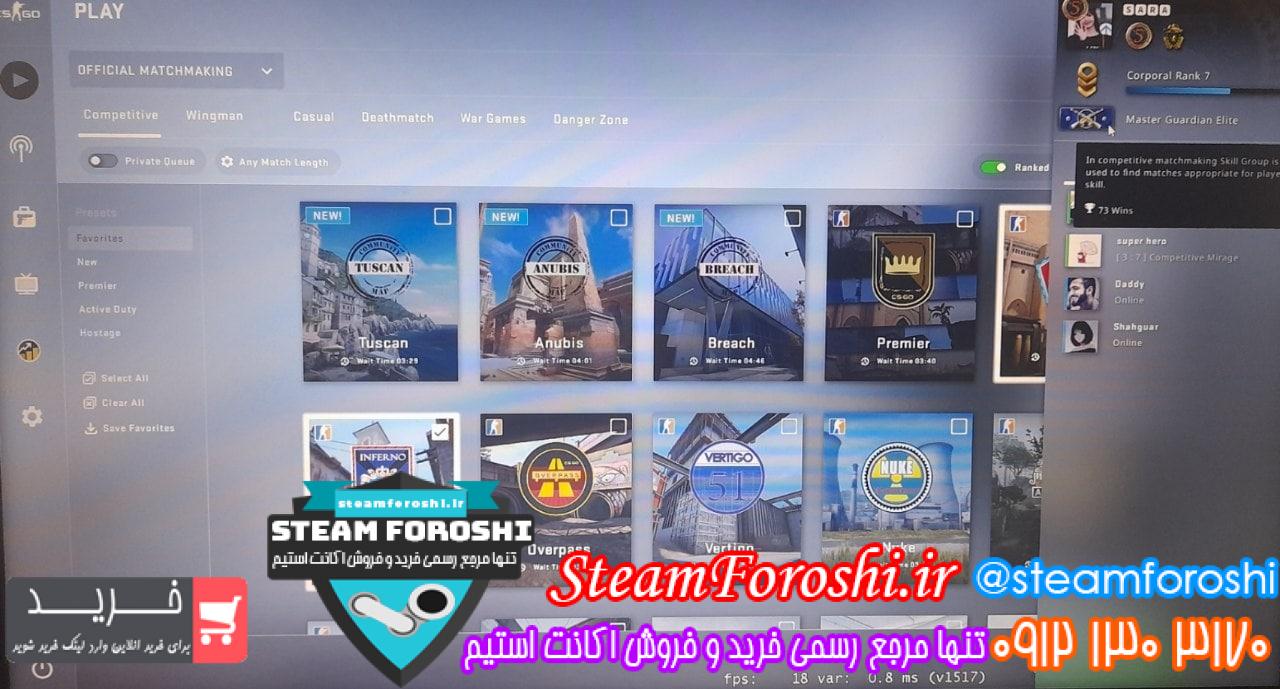 فروش اکانت cs go کد 12023
