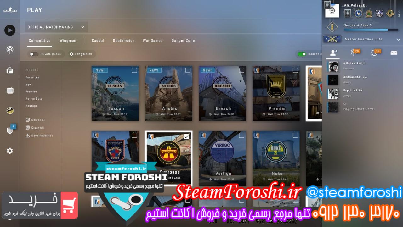 فروش اکانت cs go کد 12089