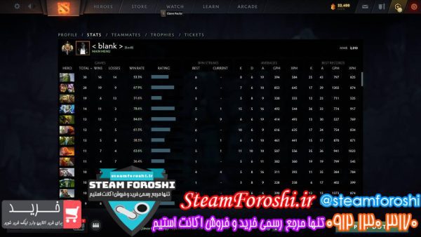 فروش اکانت دوتا 2 کد 12155