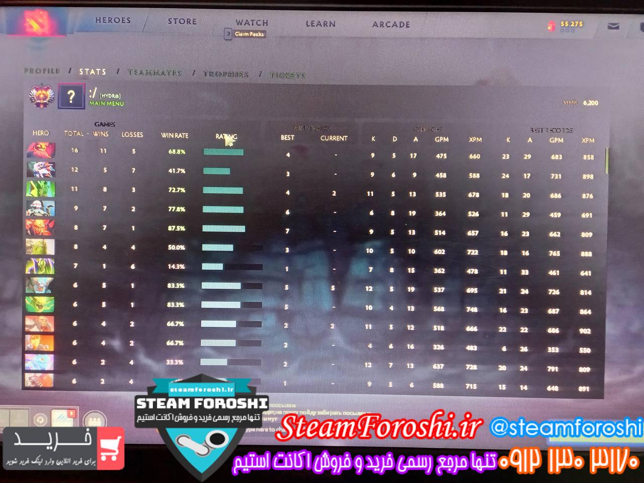 فروش اکانت دوتا 2 کد 12154