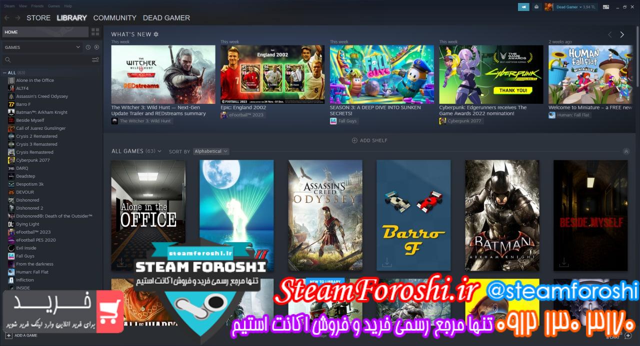 فروش اکانت استیم کد 12157