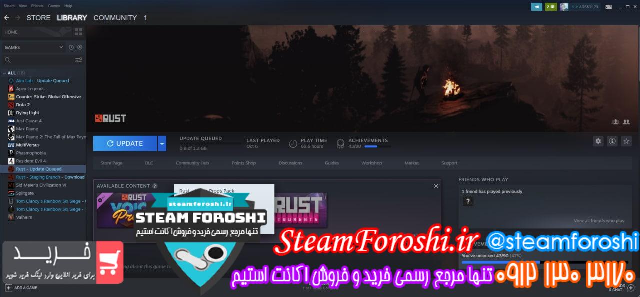فروش اکانت استیم کد 12163