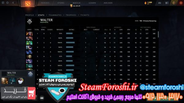 فروش اکانت دوتا 2 کد 12193