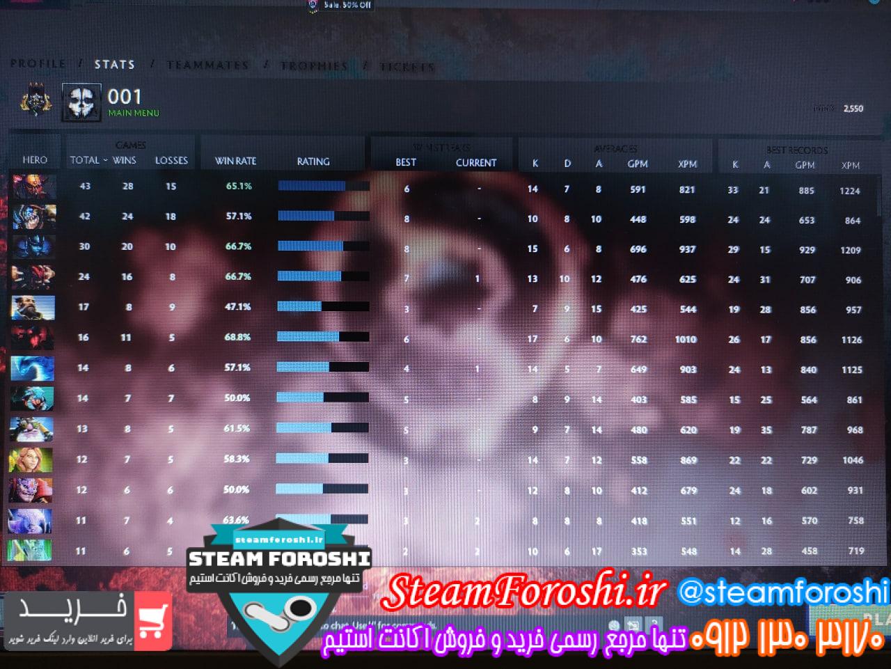 فروش اکانت دوتا 2 کد 12201