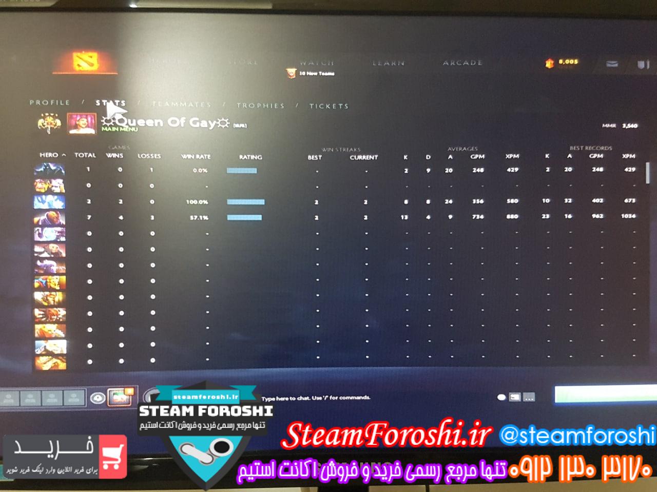 فروش اکانت دوتا 2 کد 12236