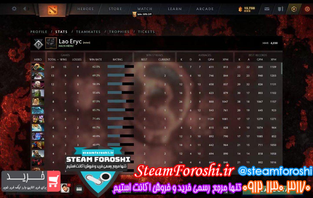 فروش اکانت دوتا 2 کد 12245