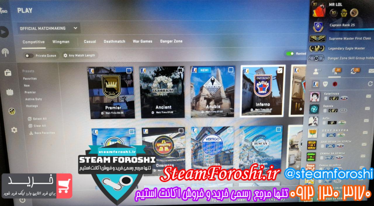 فروش اکانت cs go کد 12268