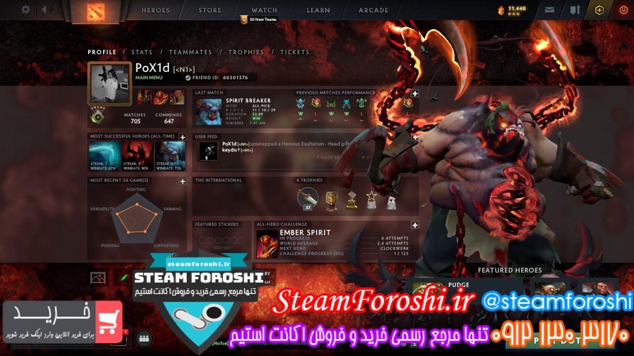 فروش اکانت دوتا 2 کد 12306