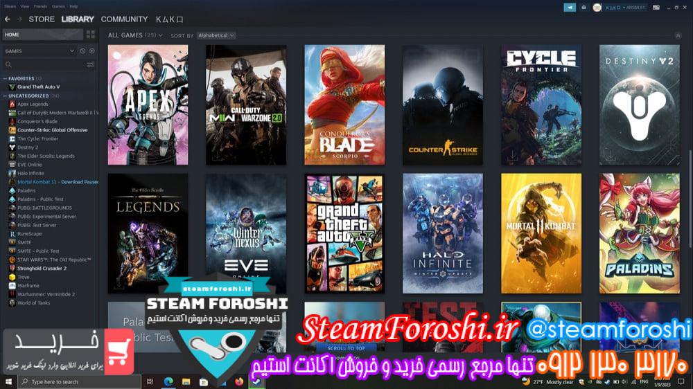 فروش اکانت استیم کد 12322