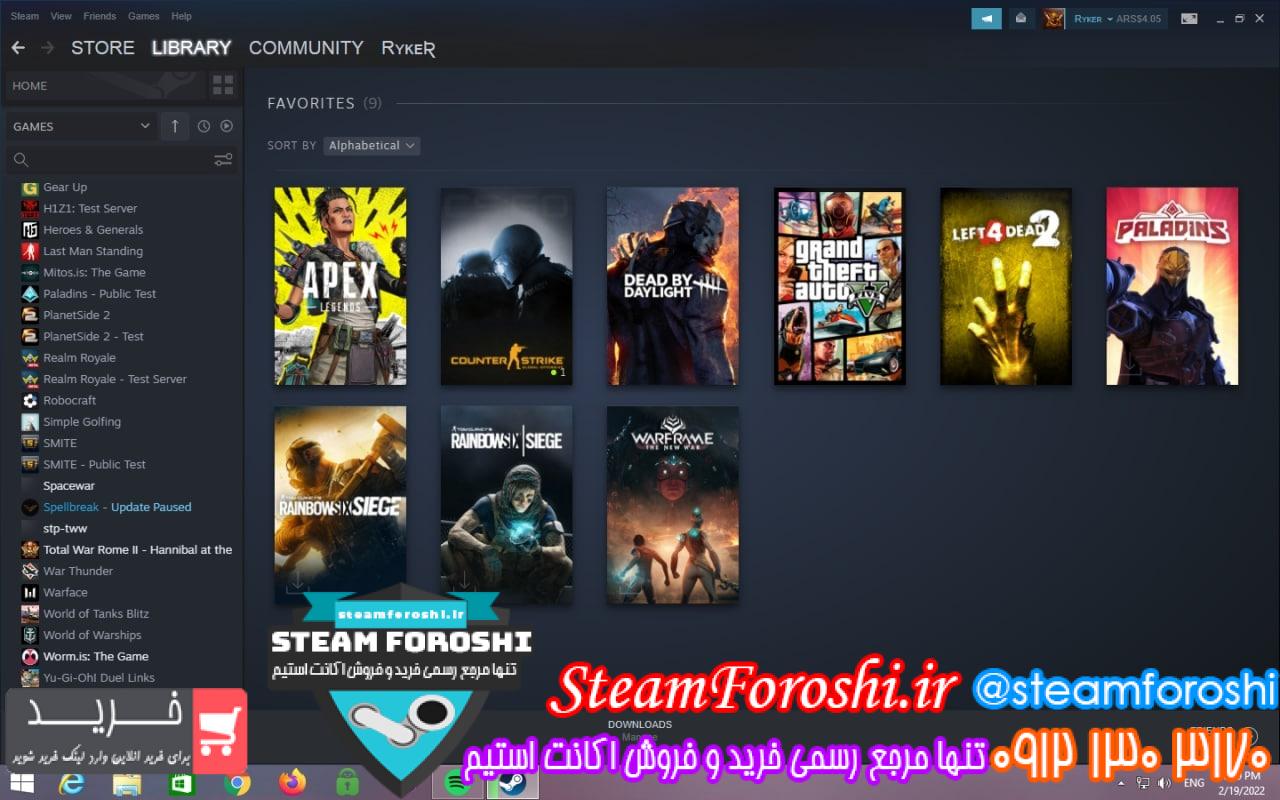 فروش اکانت استیم کد 12328