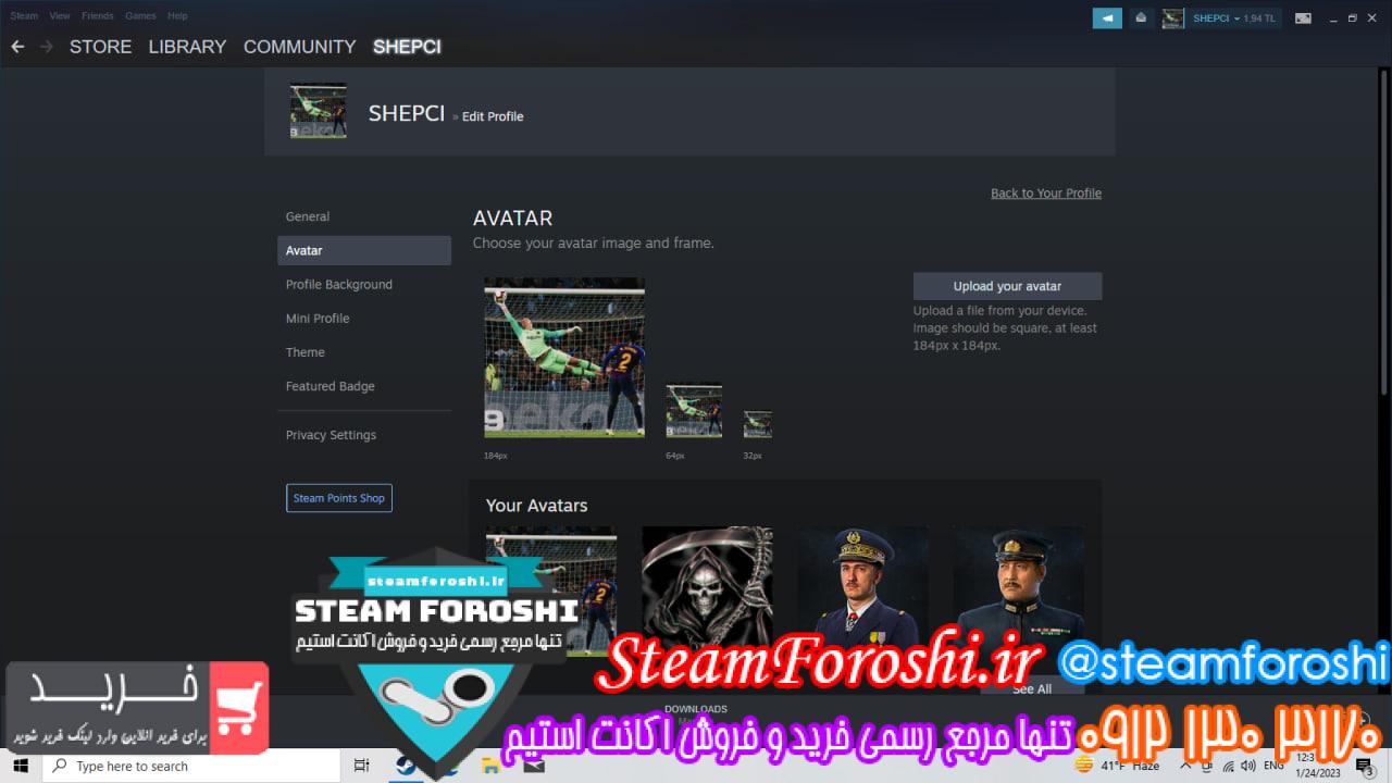 فروش اکانت استیم کد 12381