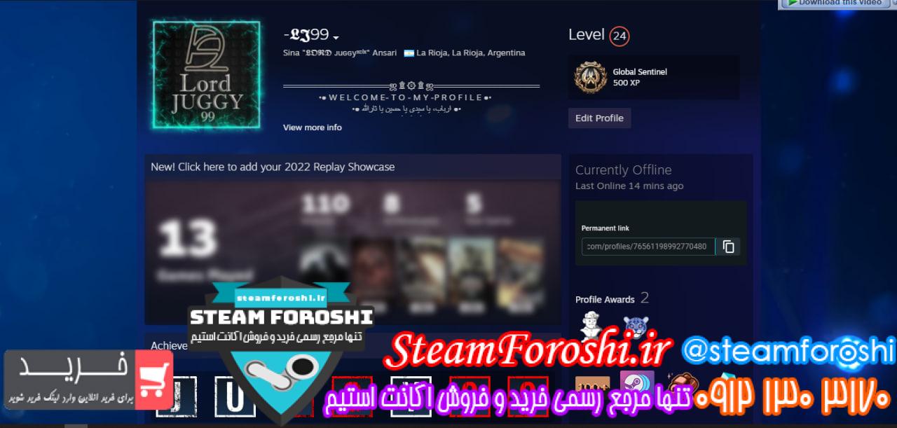 فروش اکانت استیم کد 12401