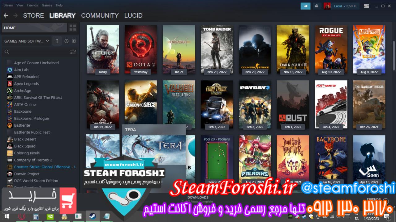 فروش اکانت استیم کد 12403