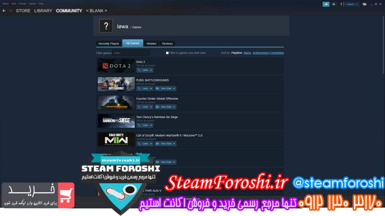 فروش اکانت استیم کد 12413