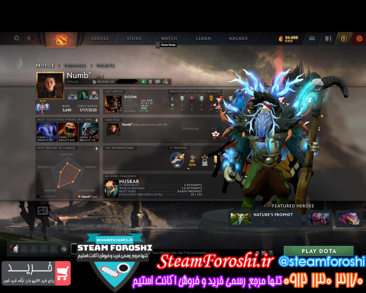 فروش اکانت دوتا 2 کد 12416