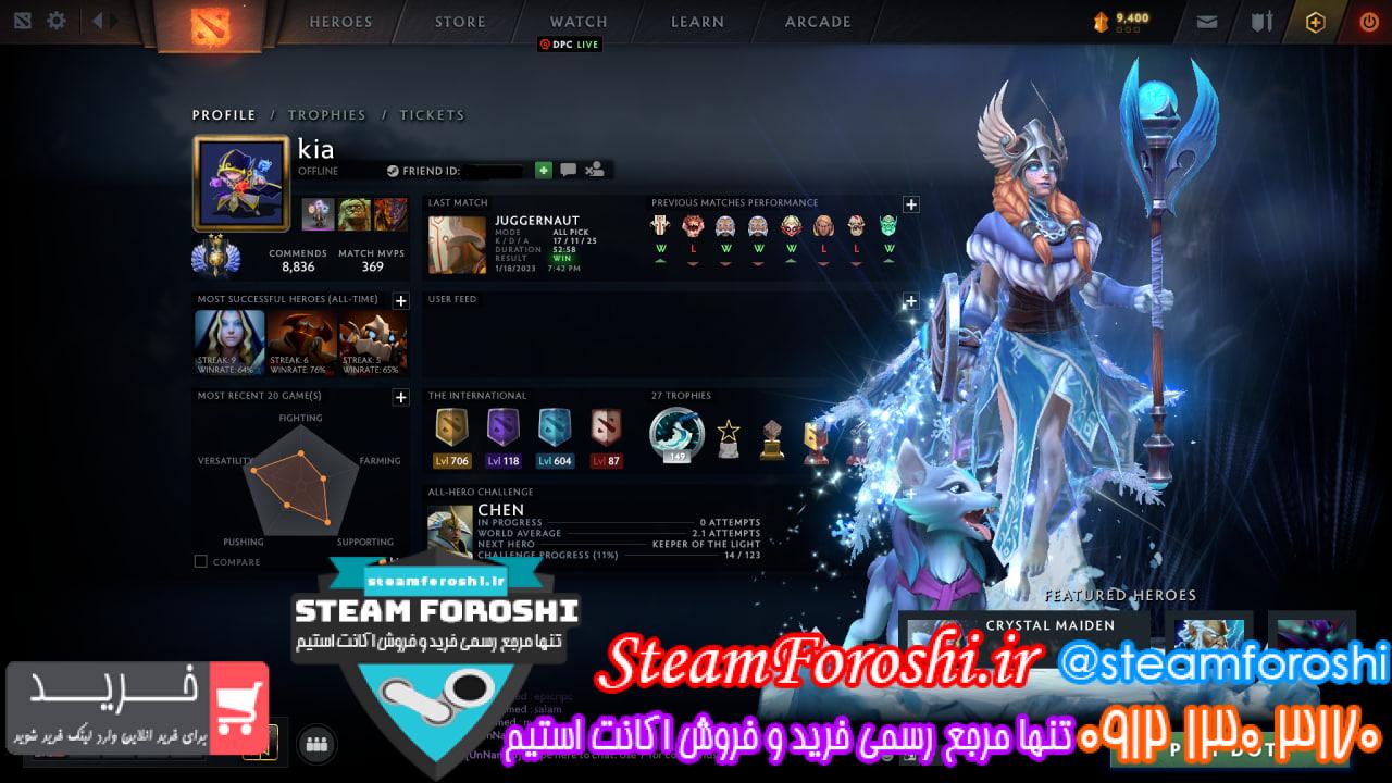 فروش اکانت دوتا 2 کد 12448