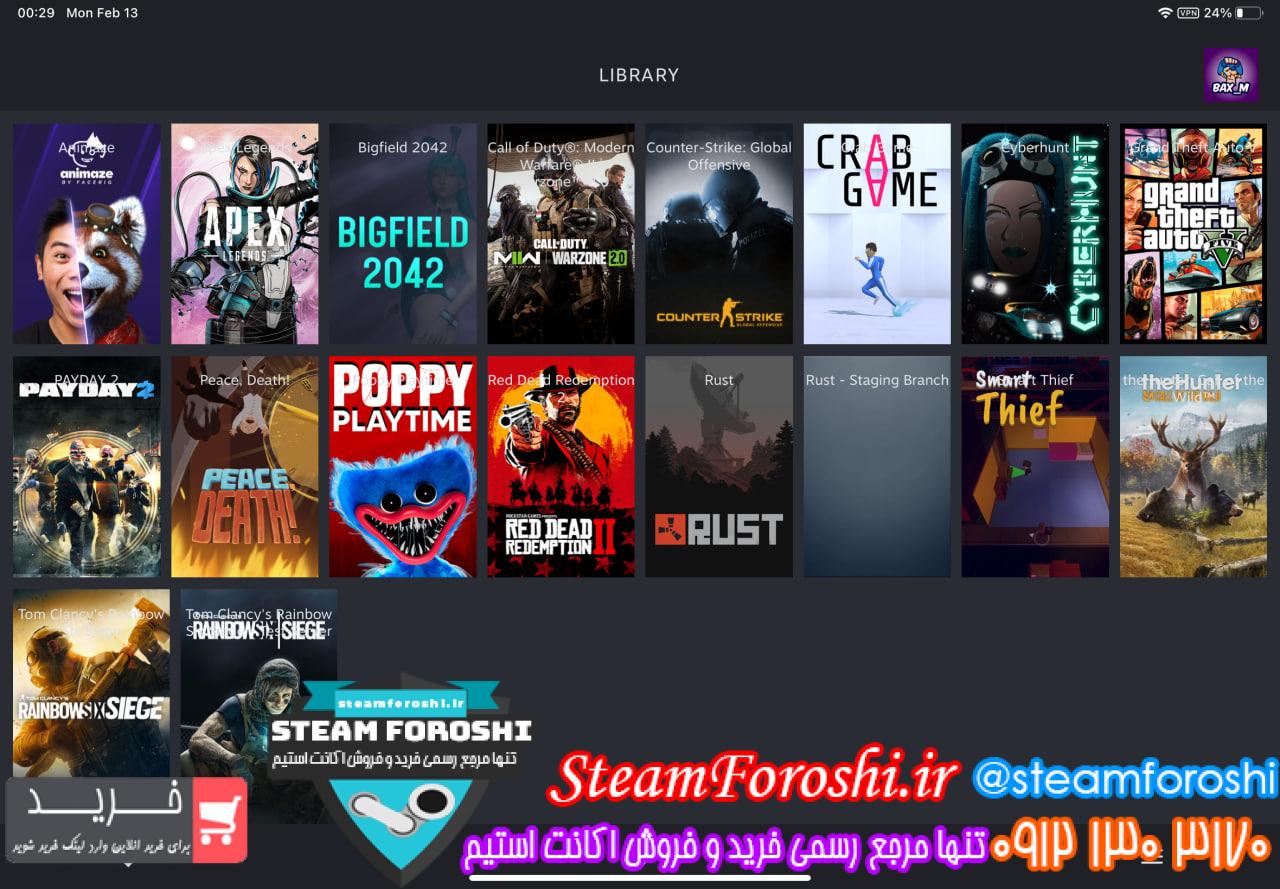 فروش اکانت استیم کد 12499