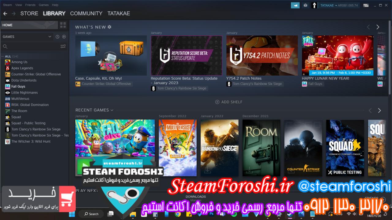 فروش اکانت استیم کد 12515