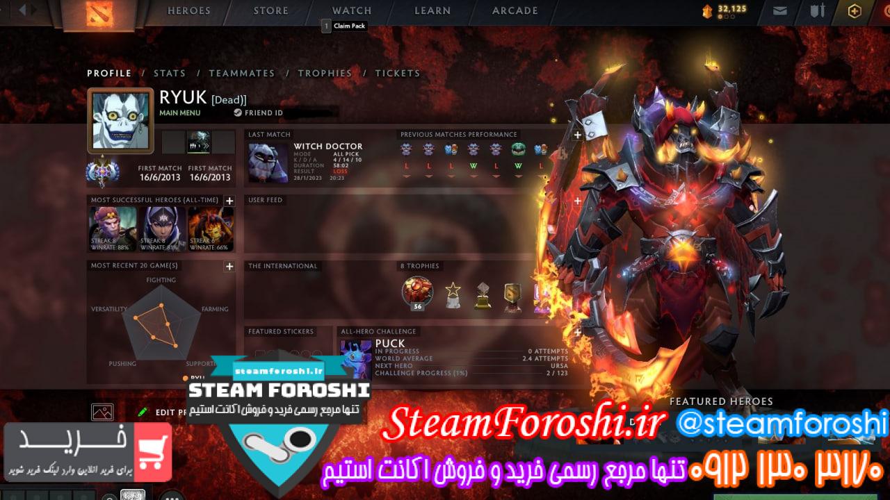 فروش اکانت دوتا 2 کد 12520