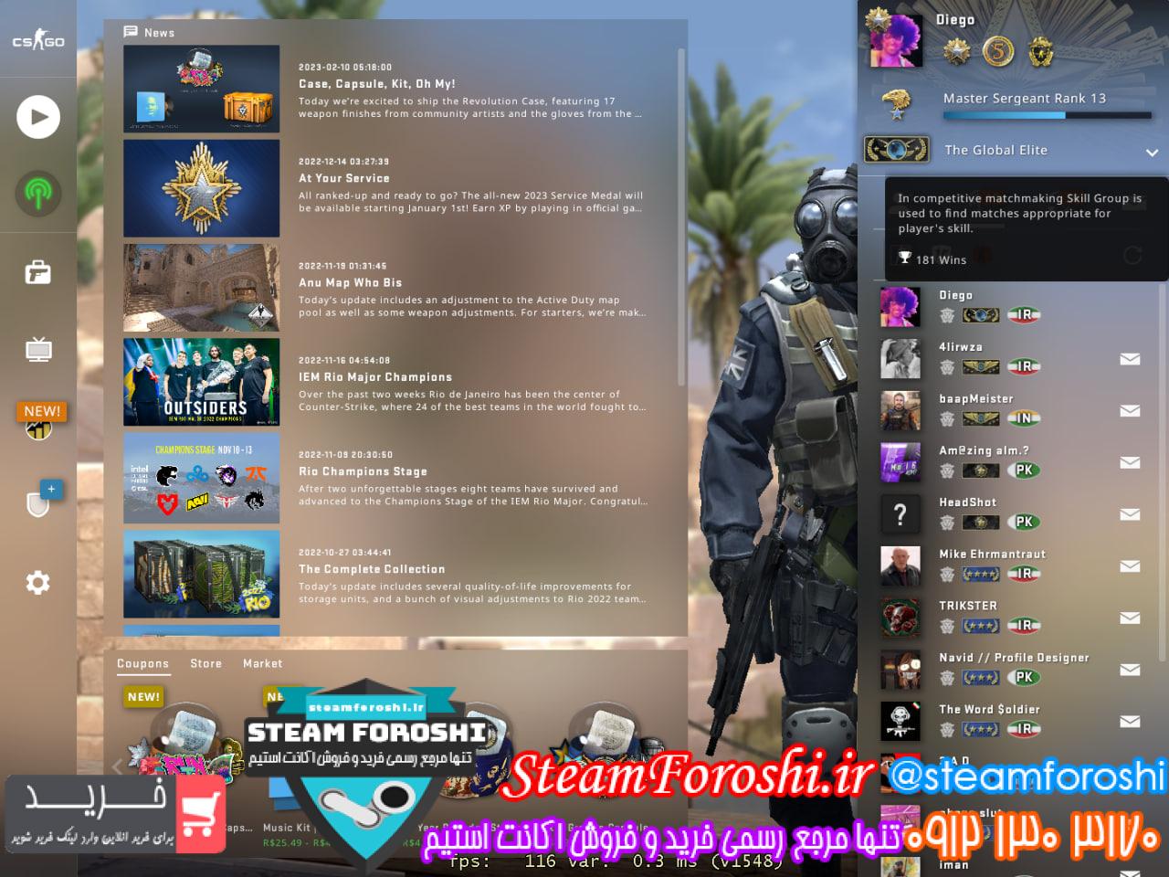 فروش اکانت cs go کد 12539