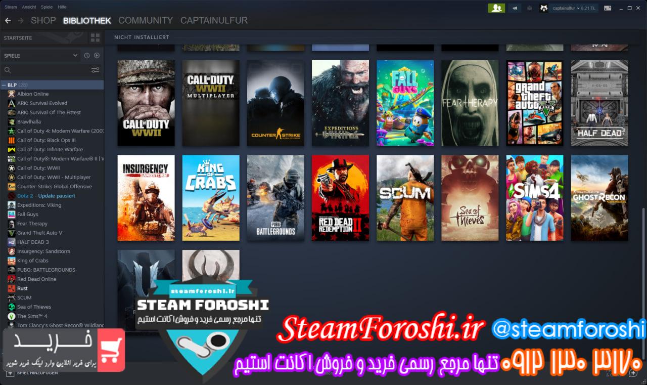 فروش اکانت استیم کد 12624