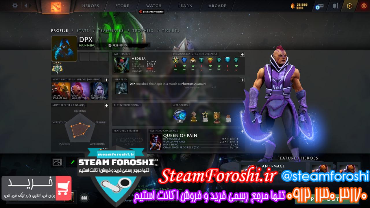 فروش اکانت دوتا 2 کد 12631