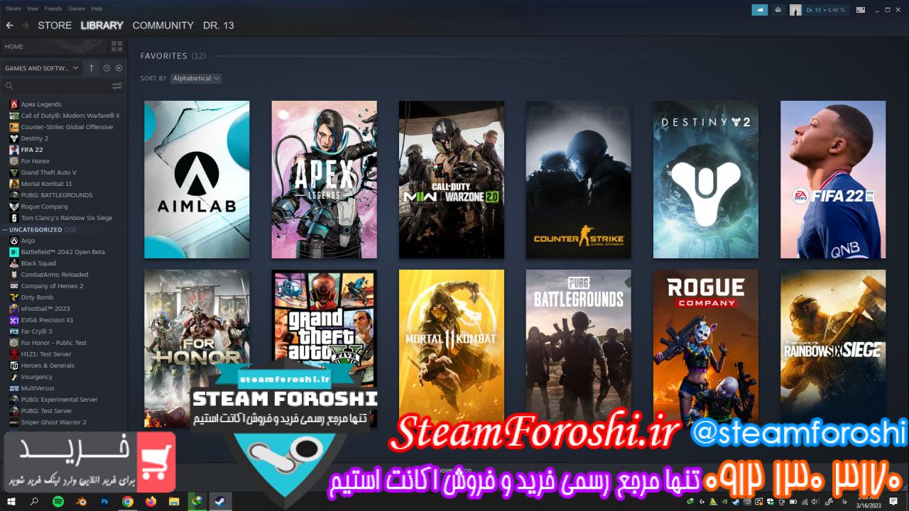 فروش اکانت استیم کد 12640