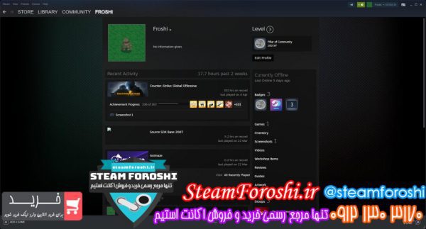 فروش اکانت cs go کد 12712