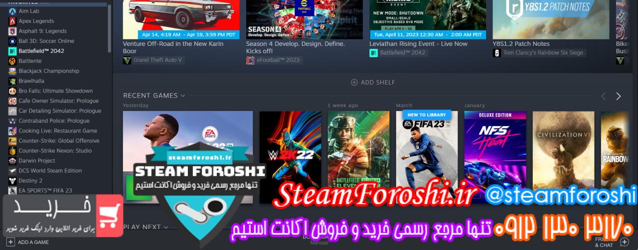 فروش اکانت استیم کد 12761